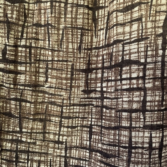 Samantha Sung “Etching Sepia” wool jersey button up, pleated dress. XS/2 - Picture 2 of 6